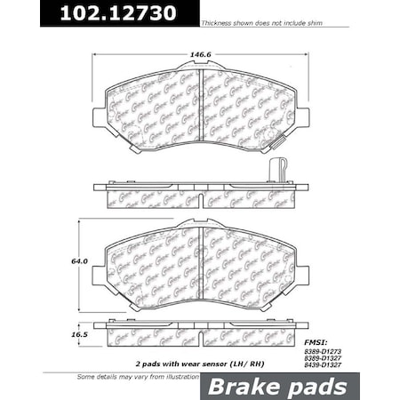 Centric Parts CTEK Brake Pads, 102.12730 102.12730